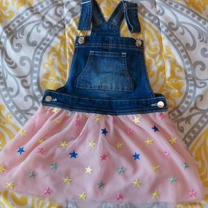 Denim and tulle dress